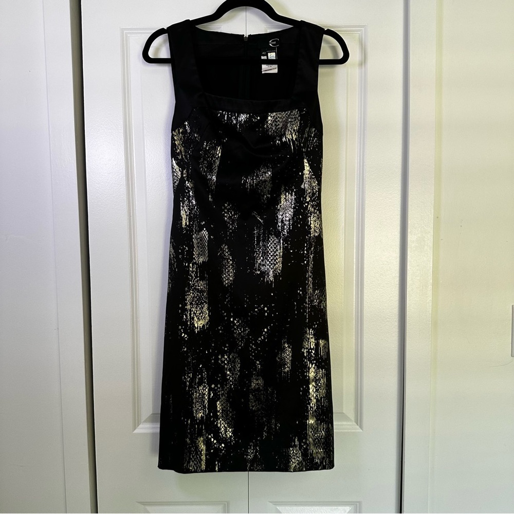 Roberto Cavalli Just Cavalli Black Dress Metallic Accents Size 42 IT